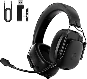 syndesmos Wireless Gaming Headset for PS5, PC, PS4, Switch, Gaming Headphones with Detacha