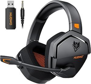 NUBWO Wireless Gaming Headset with Mic for Ps5 Ps4 PC, Zero Interference, 100-Hour Battery