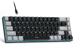 MageGee Portable 60% Mechanical Gaming Keyboard, MK-Box LED Backlit Compact 68 Keys Mini W