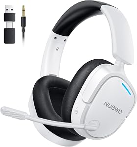 NUBWO Wireless Gaming Headset for PS5/PS4, PC, Laptop, Mac, 20ms Low-Latency, 80Hr, Zero I