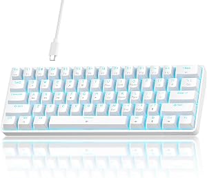 TMKB 60% Mechanical Gaming Keyboard, Red Linear Switch, LED Backlight, Anti-Ghosting, Deta