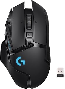 Logitech G502 Lightspeed Wireless Gaming Mouse with Hero 25K Sensor, PowerPlay Compatible,