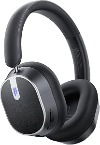 Hybrid Active Noise Cancelling Headphones, 120H Playtime Bluetooth Over Ear Headphones, Bl