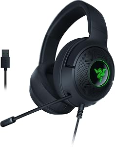Razer Kraken V3 X Wired USB Gaming Headset: Lightweight Build - Triforce 40mm Drivers - Hy