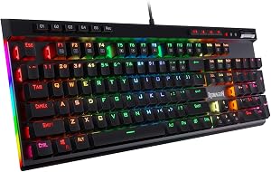 Redragon K580 VATA RGB LED Backlit Mechanical Gaming Keyboard with Macro Keys & Dedica