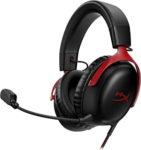 HyperX Cloud III – Wired Gaming Headset, PC, PS5, Xbox Series X|S, Angled 53mm Drivers, DT