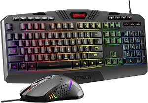 Redragon S101-3 PRO Gaming Keyboard and Mouse, RGB Backlit Programmable Keyboard Mouse wit