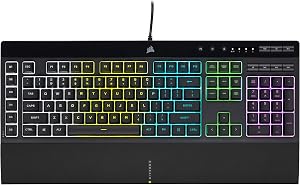Corsair K55 RGB PRO Membrane Wired Gaming Keyboard – IP42 Dust and Spill-Resistant – 6 Mac