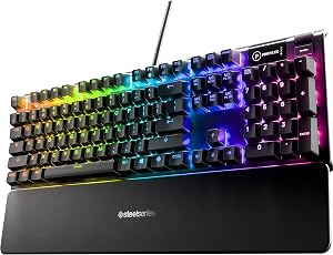 SteelSeries USB Apex 5 Hybrid Mechanical Gaming Keyboard – Per-Key RGB Illumination – Airc